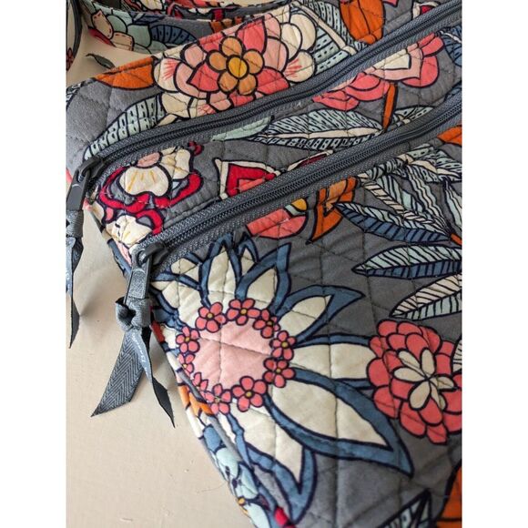 Vera Bradley TROPICAL EVENING Cotton Trio Zip Hipster crossbody bag - Picture 3 of 7